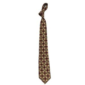 Gorgeous VTG Robert Talbott Silk Neck Tie Best of Class Hunt Club Maroon Gold